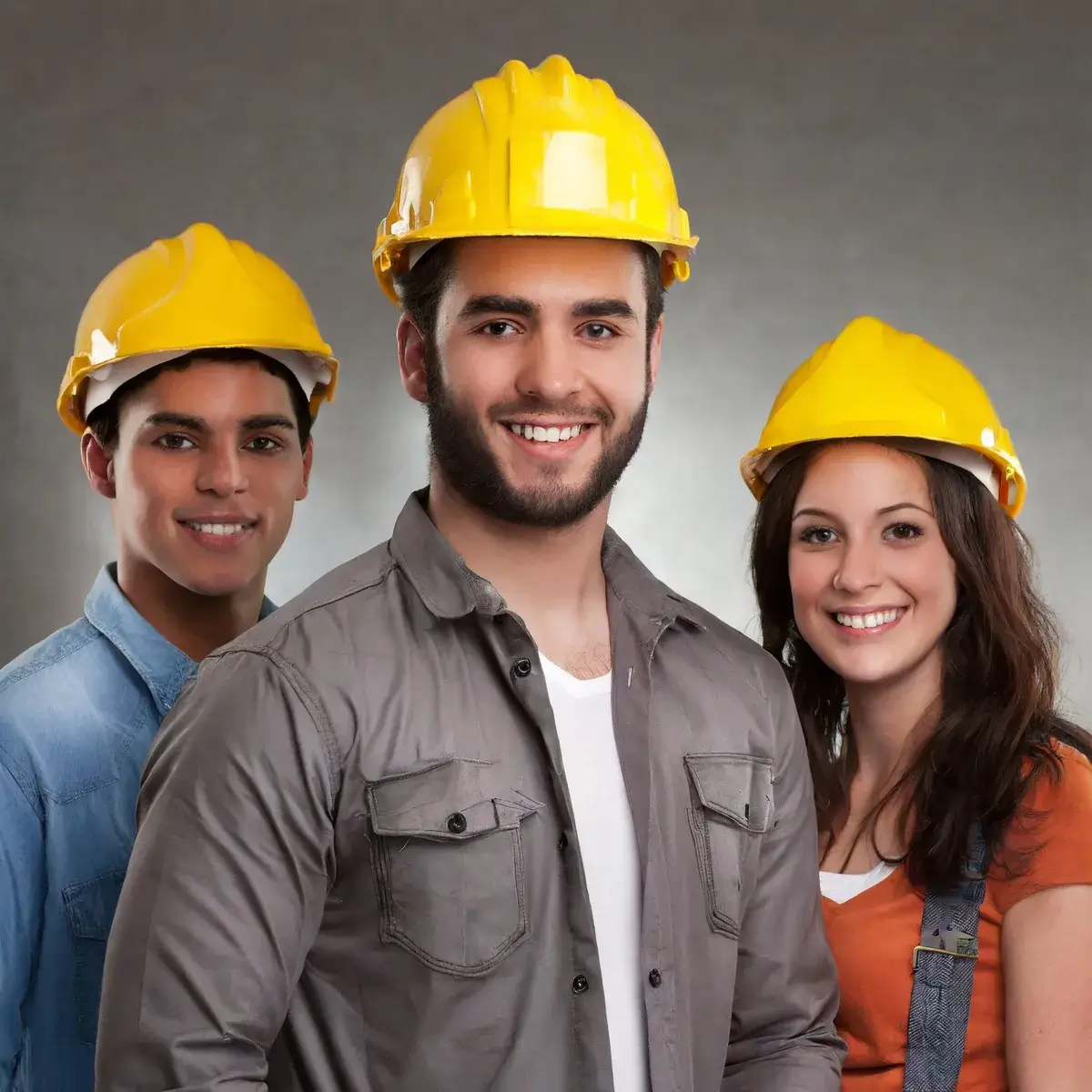 group of 3 construction workers